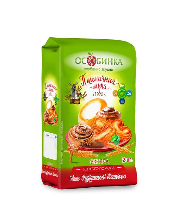 Упаковка Мука экстра - аренда торгового знака Особинка